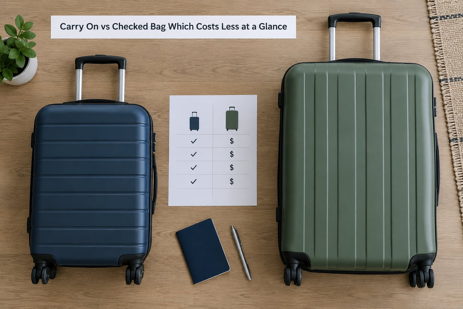 Carry On vs Checked Bag Which Costs Less at a Glance