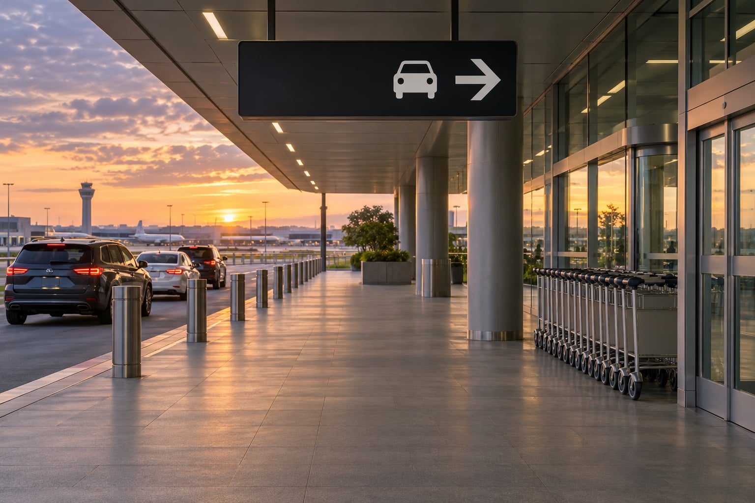 how to find the rideshare pickup area at an airport