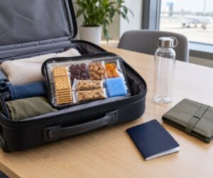 how to travel with snacks on a plane