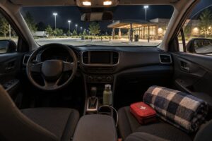 how to sleep in your car safely at a rest stop