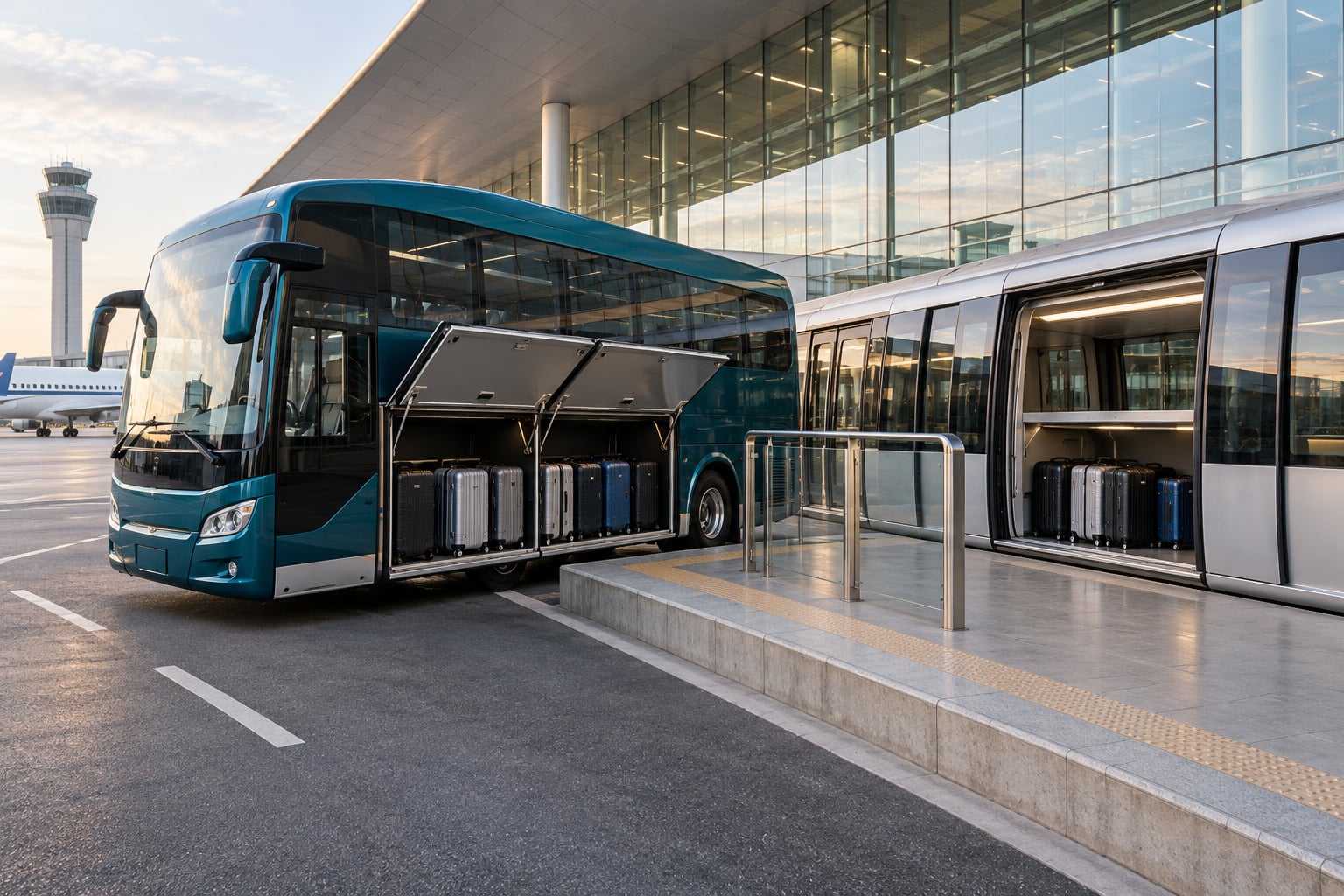 bus vs train for airport transfers