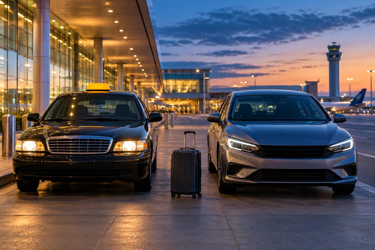 rideshare vs taxi cost comparison for airport trips
