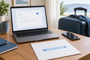 how to set up an out of office before a trip