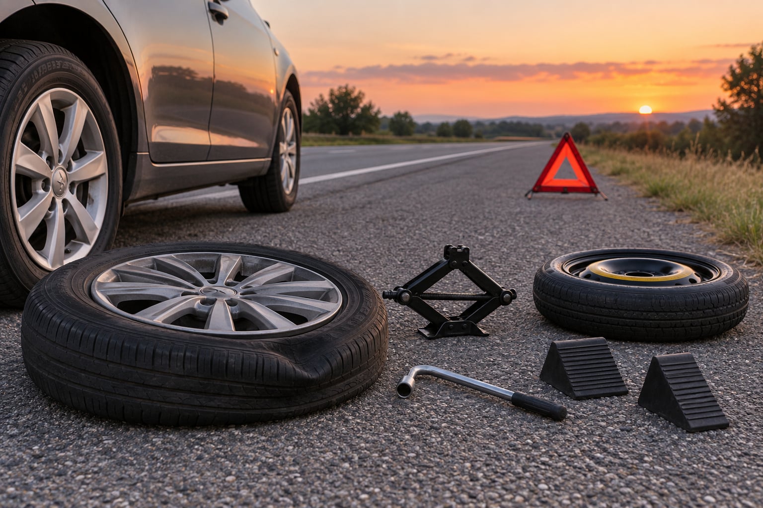 how to change a flat tire step by step