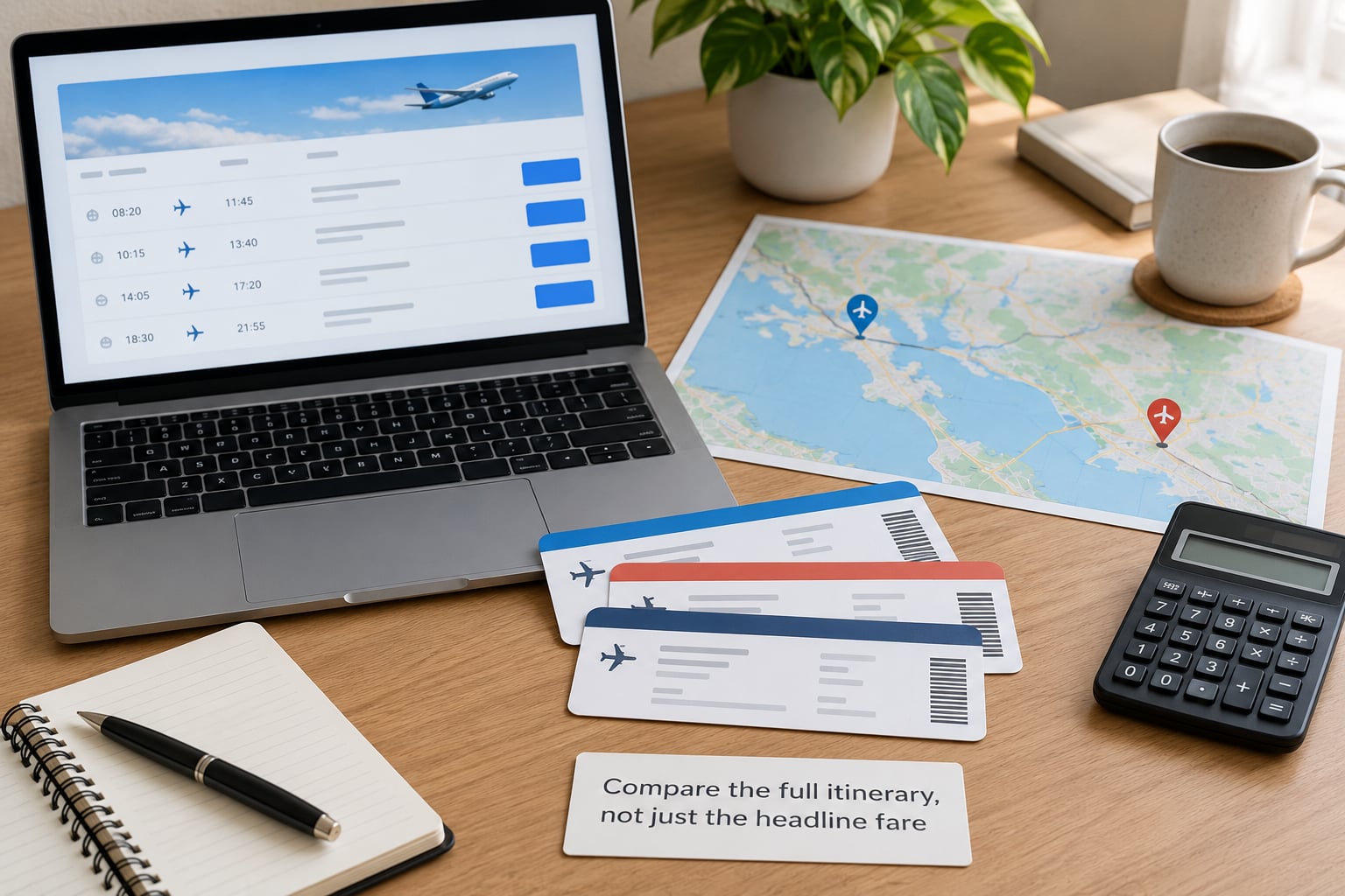 Compare the full itinerary, not just the headline fare