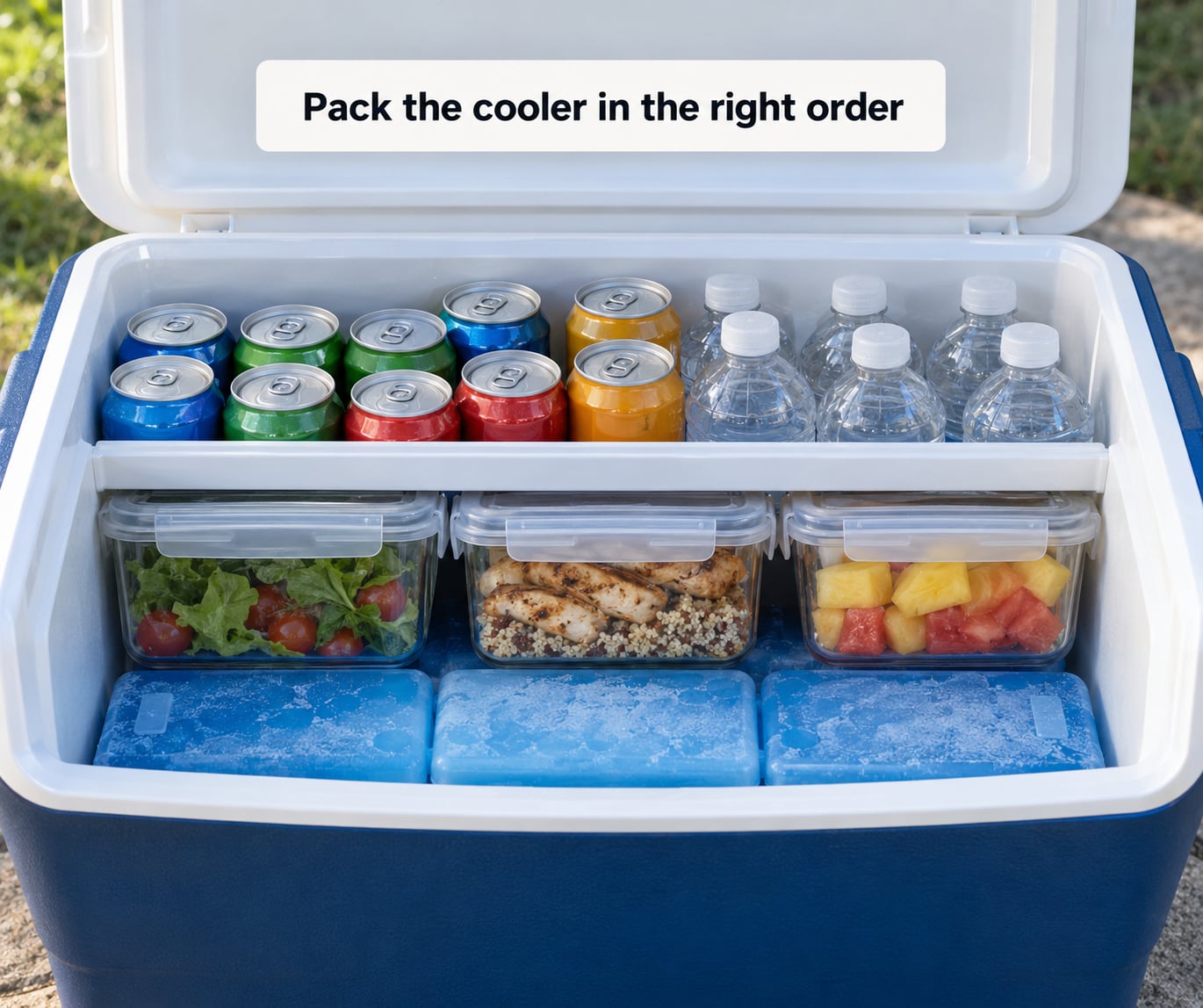 Pack the cooler in the right order