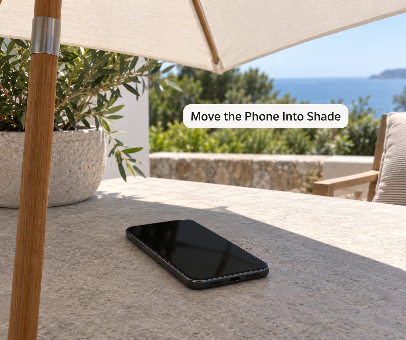Move the Phone Into Shade