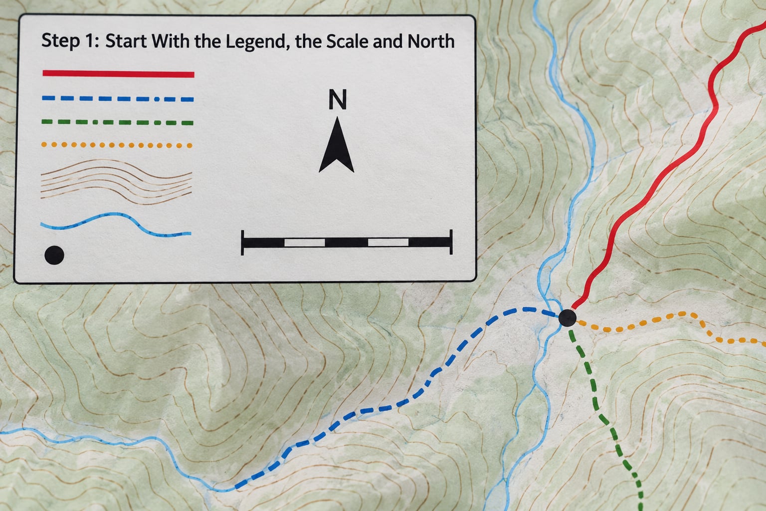 Step 1: Start With the Legend, the Scale and North