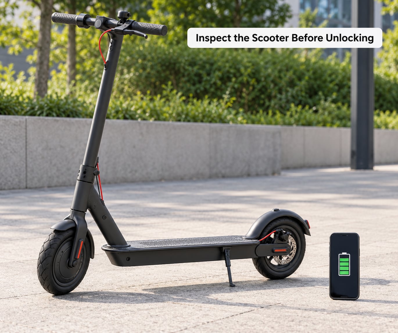 Inspect the Scooter Before Unlocking