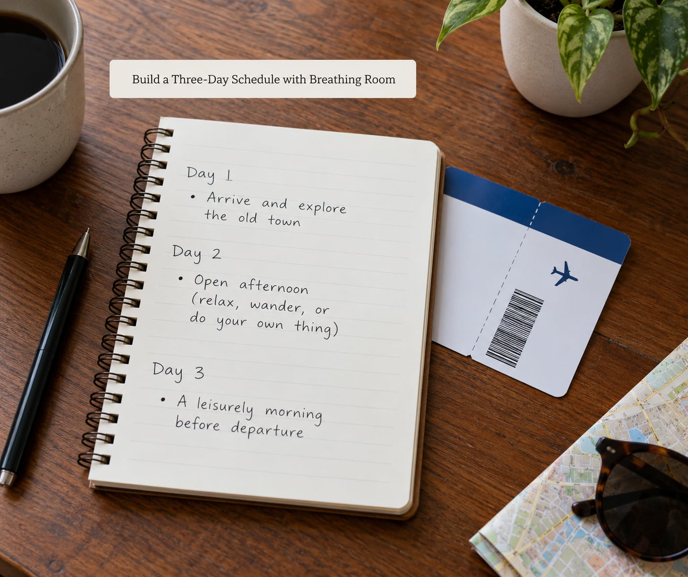 Build a Three-Day Schedule with Breathing Room