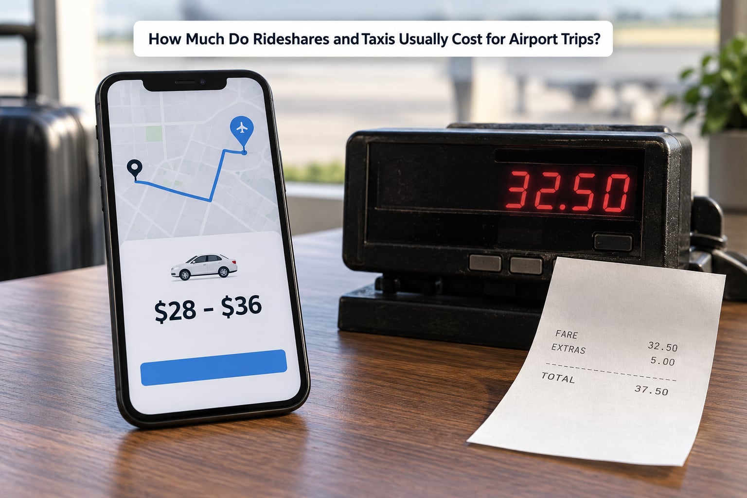How Much Do Rideshares and Taxis Usually Cost for Airport Trips?